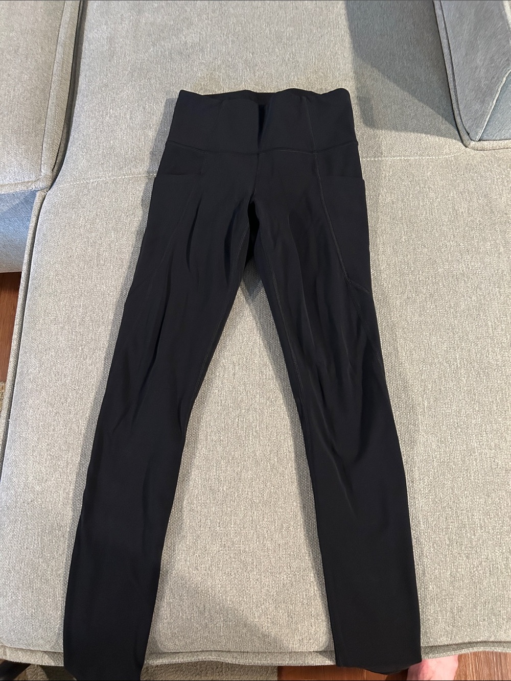 Athleta Stash Pocket Salutation Black High-Waist Leggings
